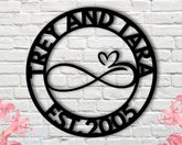 Custom Infinity Metal Sign Infinity Name Sign Personalized Infinity Sign Containing Names Anniversary Wedding Date Sign Newly Wed Gift Decorations